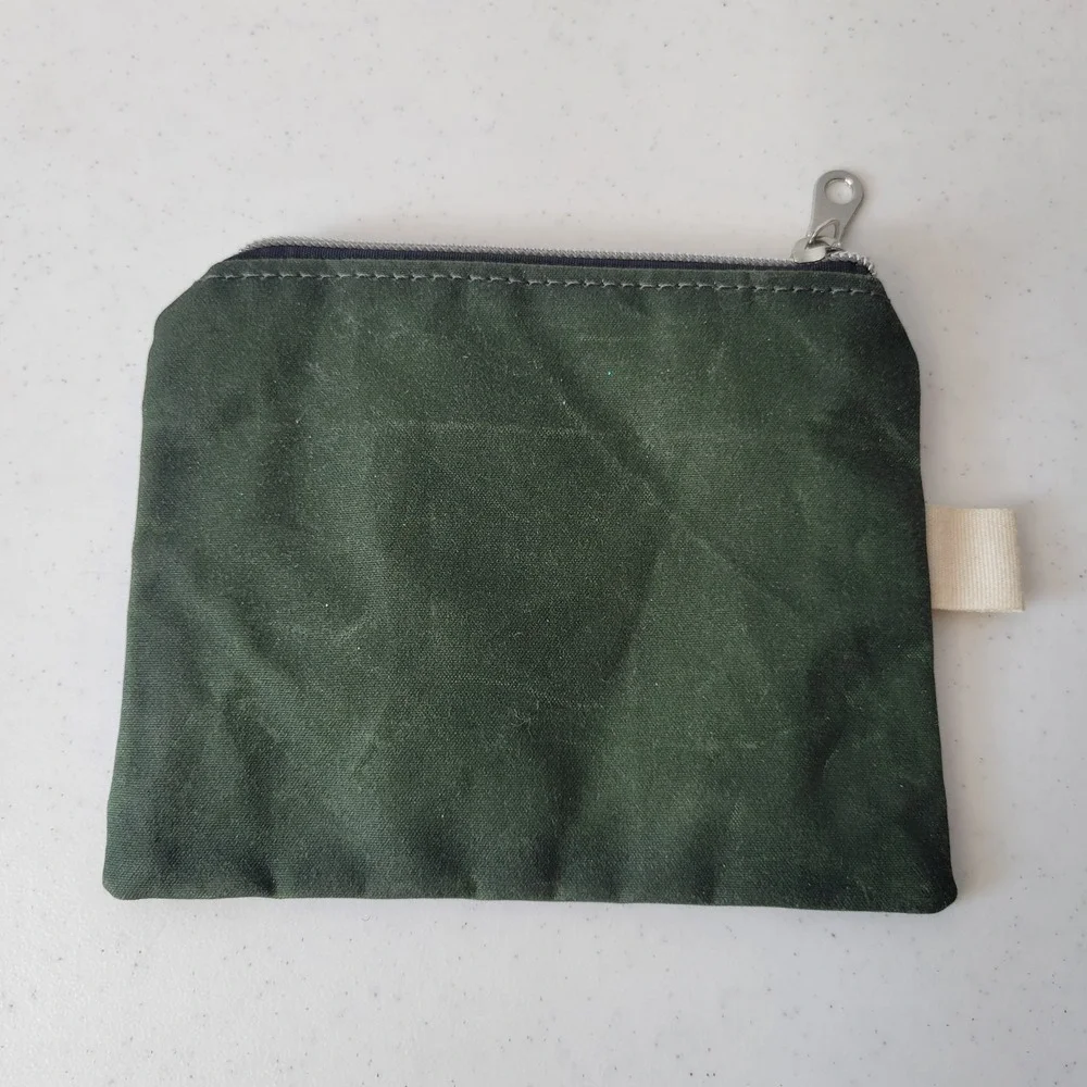 Hey Fred Zipper Pouch Unisex Small Blue North Carolina Lighthouses Waxed Canvas